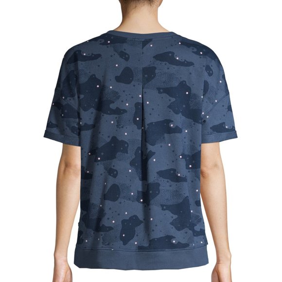 new Women's SMALL Pajamas pjs WARM Loungewear Set Blue camo 4 6 Top Pants Soft - Picture 13 of 15